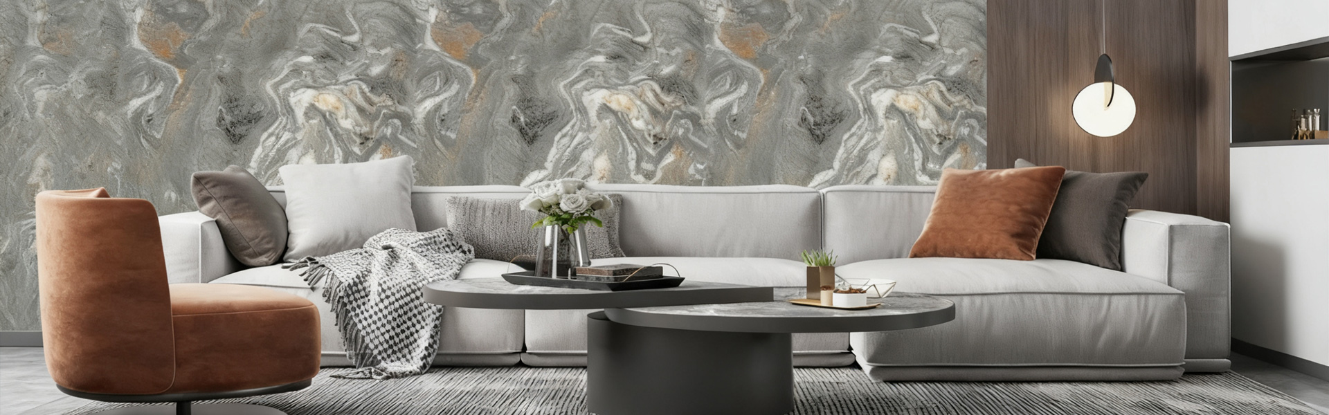 Marble-like Ceramic Tile Wall Covering